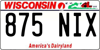 WI license plate 875NIX