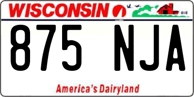 WI license plate 875NJA