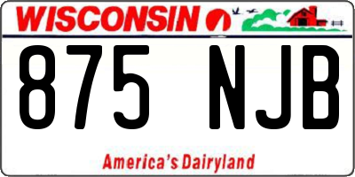 WI license plate 875NJB