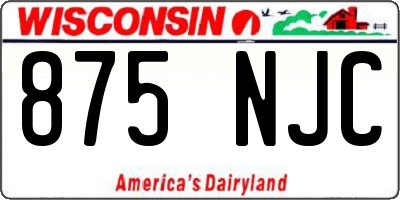WI license plate 875NJC