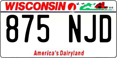 WI license plate 875NJD