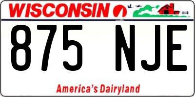 WI license plate 875NJE