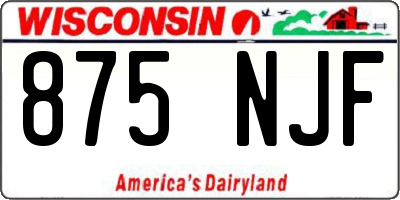 WI license plate 875NJF