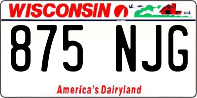 WI license plate 875NJG