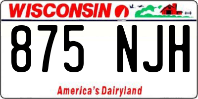 WI license plate 875NJH