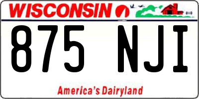 WI license plate 875NJI
