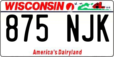 WI license plate 875NJK