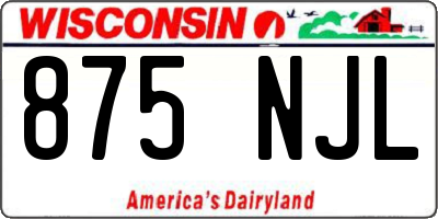 WI license plate 875NJL
