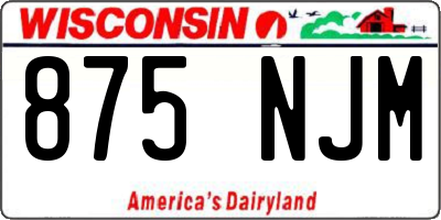 WI license plate 875NJM