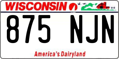 WI license plate 875NJN