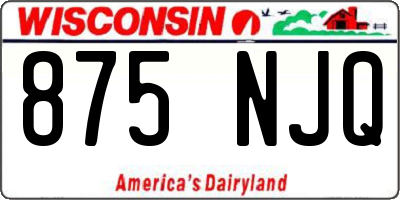WI license plate 875NJQ