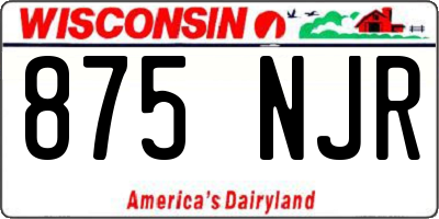 WI license plate 875NJR