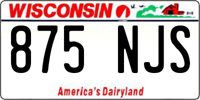 WI license plate 875NJS