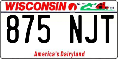 WI license plate 875NJT
