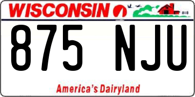 WI license plate 875NJU