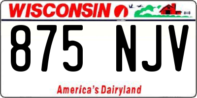 WI license plate 875NJV