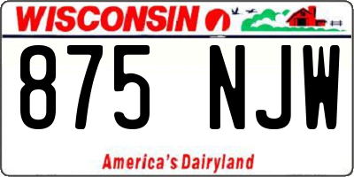 WI license plate 875NJW