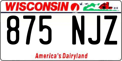 WI license plate 875NJZ