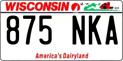 WI license plate 875NKA