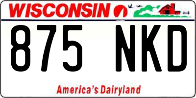 WI license plate 875NKD