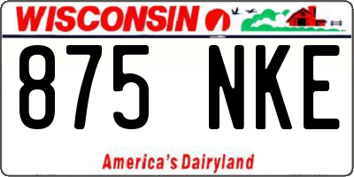 WI license plate 875NKE