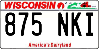 WI license plate 875NKI