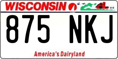 WI license plate 875NKJ