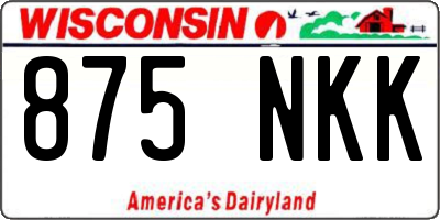 WI license plate 875NKK