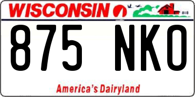 WI license plate 875NKO
