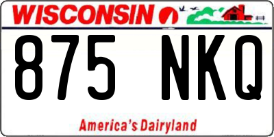 WI license plate 875NKQ