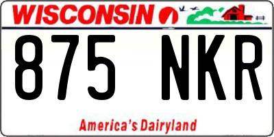 WI license plate 875NKR