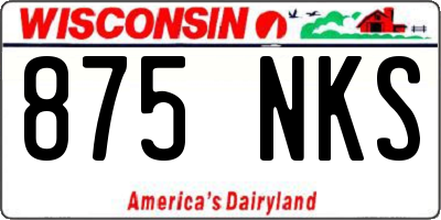 WI license plate 875NKS