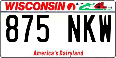 WI license plate 875NKW