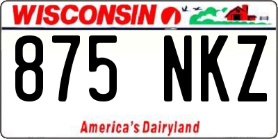 WI license plate 875NKZ