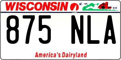 WI license plate 875NLA