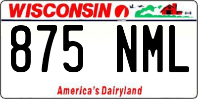 WI license plate 875NML