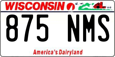 WI license plate 875NMS
