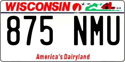 WI license plate 875NMU