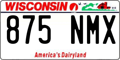 WI license plate 875NMX