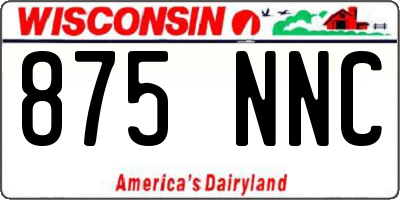 WI license plate 875NNC