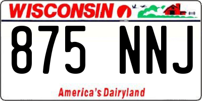 WI license plate 875NNJ