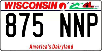 WI license plate 875NNP