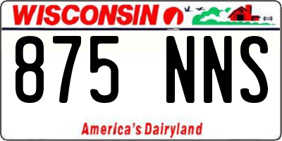 WI license plate 875NNS