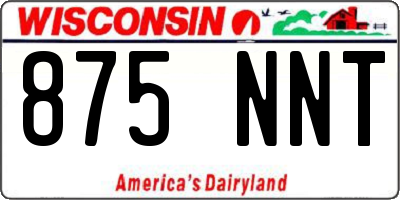 WI license plate 875NNT