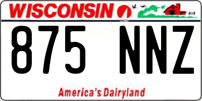 WI license plate 875NNZ