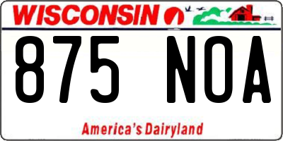 WI license plate 875NOA