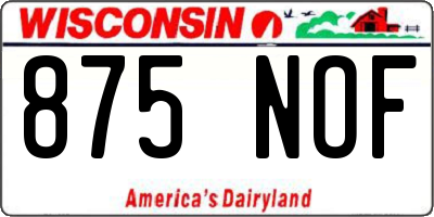 WI license plate 875NOF