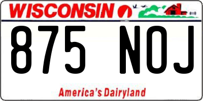 WI license plate 875NOJ
