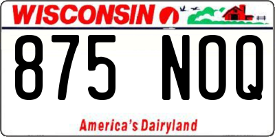 WI license plate 875NOQ