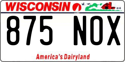 WI license plate 875NOX